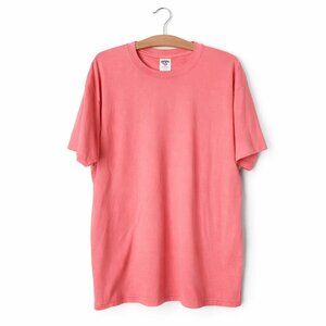 JERZEE | Heavyweight Cotton Blend Salon Pink Tee Shirt – Women’s Large